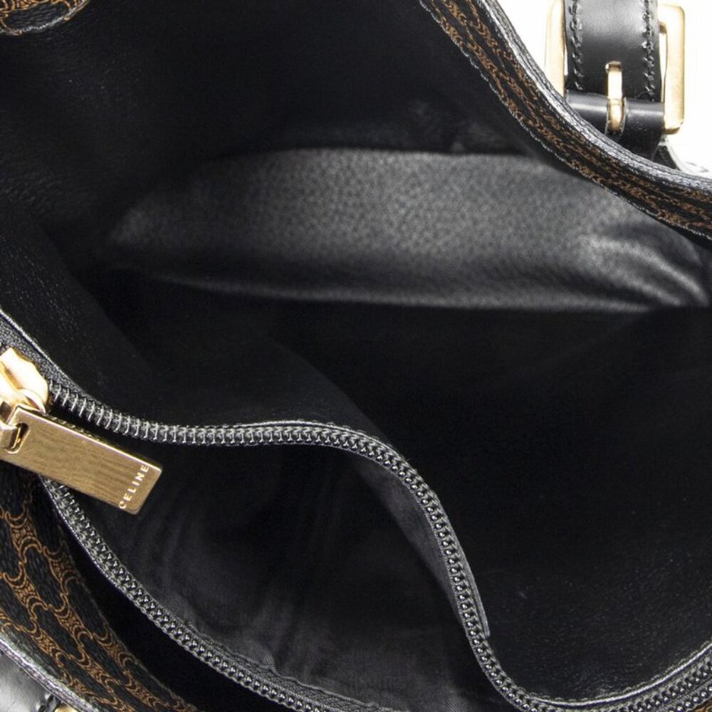 Celine Vintage Vertical Shopping Tote Brown Black Macadam Canvas - Picture 9 of 10